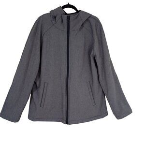 Banana Republic XL Gray Hooded Jacket With Full Zip & Pockets